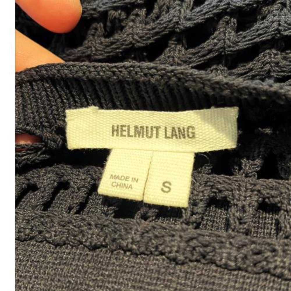 HELMUT LANG OVERSIZED GOTH WAFFLE CROCHET BLOUSE - Picture 8 of 9
